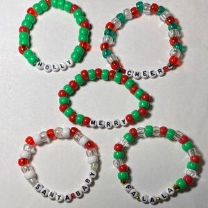 Festive Holiday Christmas Kandi Bracelet Set